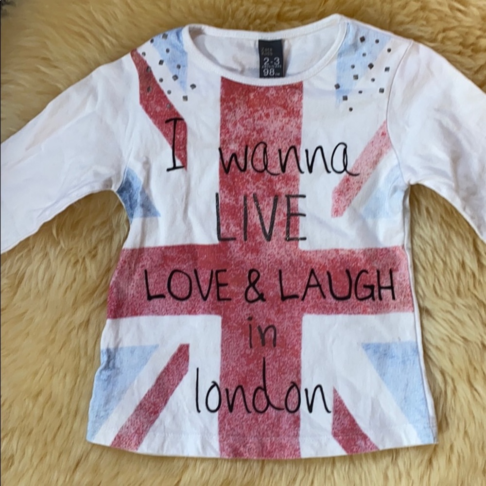 Zara Girl HTF London Long Sleeve Shirt GUC 2 / 3